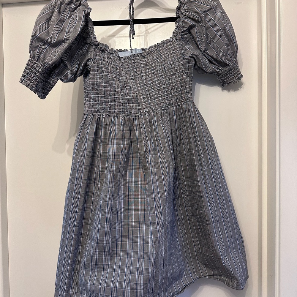 Hill House Blue Plaid Mini Dress